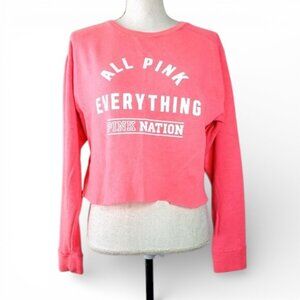 Pink Victoria's Secret All Pink Everything Crop Sweat Shirt XS
